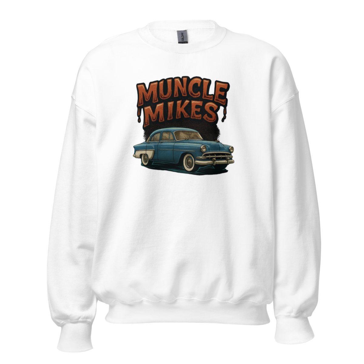 Muncle Mikes Hot Rod and Rat Rod Shirt Mayhem! Victoria Unisex Sweatshirt product mockup