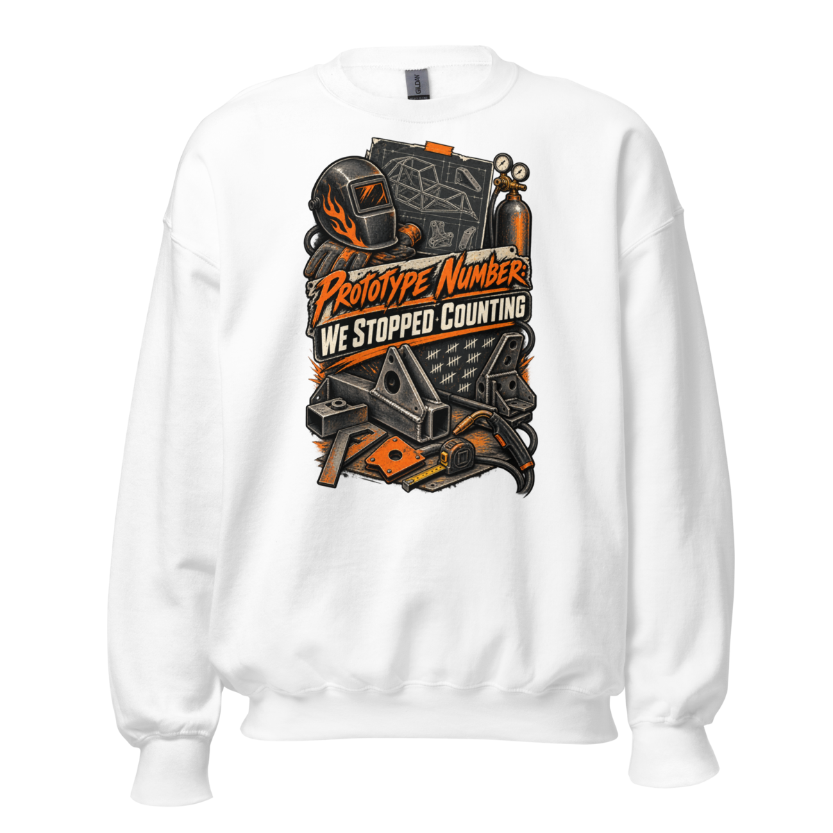 Prototype Number We Stopped Counting Unisex Sweatshirt product mockup