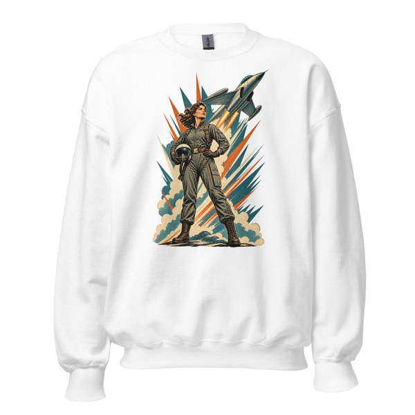 Vintage Aviation Pin-Up Edition 03 Unisex Sweatshirt — front view
