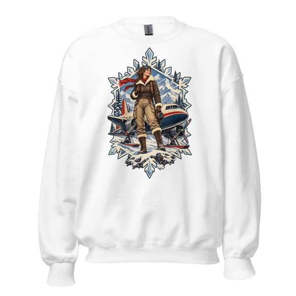 Vintage Aviation Pin-Up Edition 05 Unisex Sweatshirt — front view