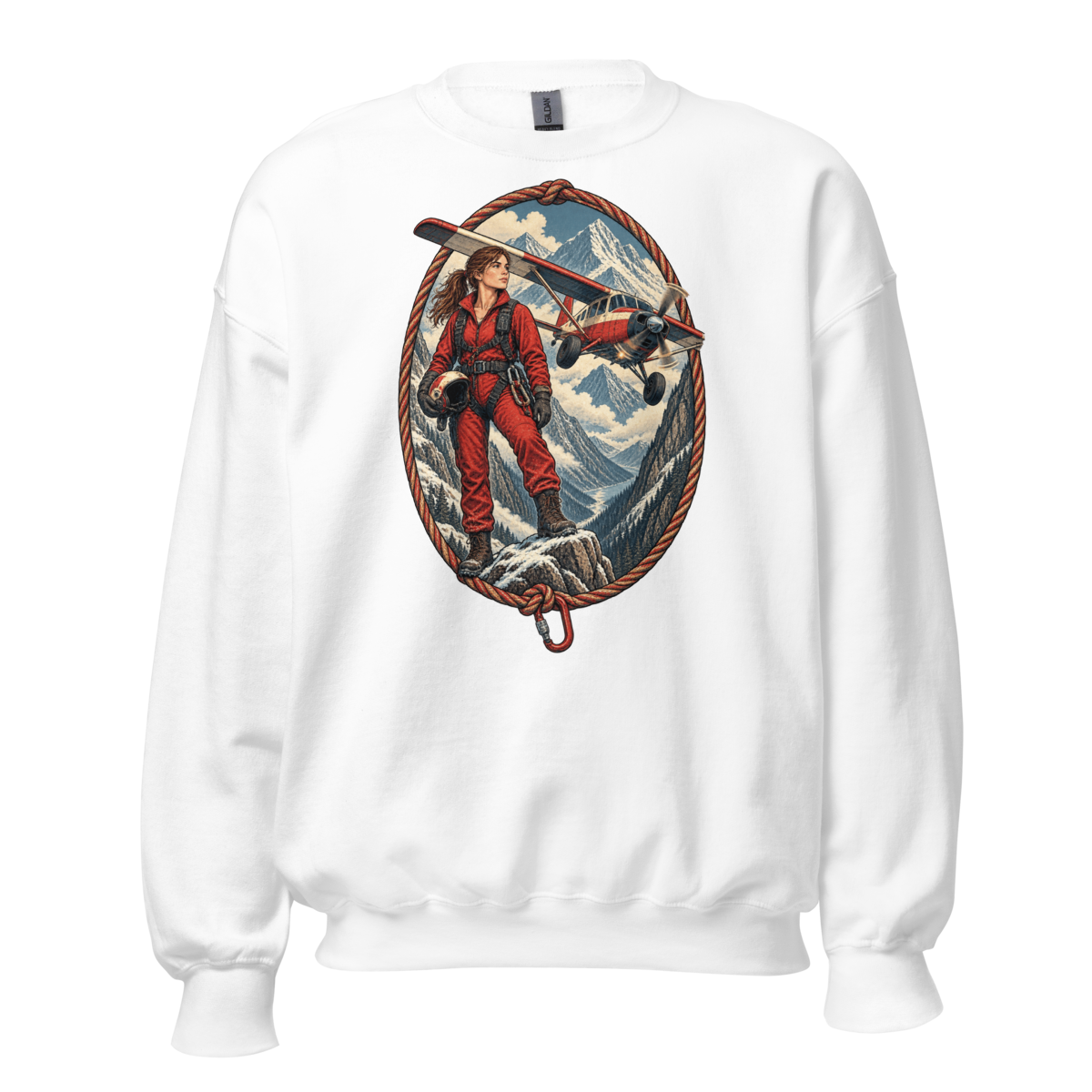 Vintage Aviation Pin-Up T-Shirt – Edition 07 Unisex Sweatshirt product mockup