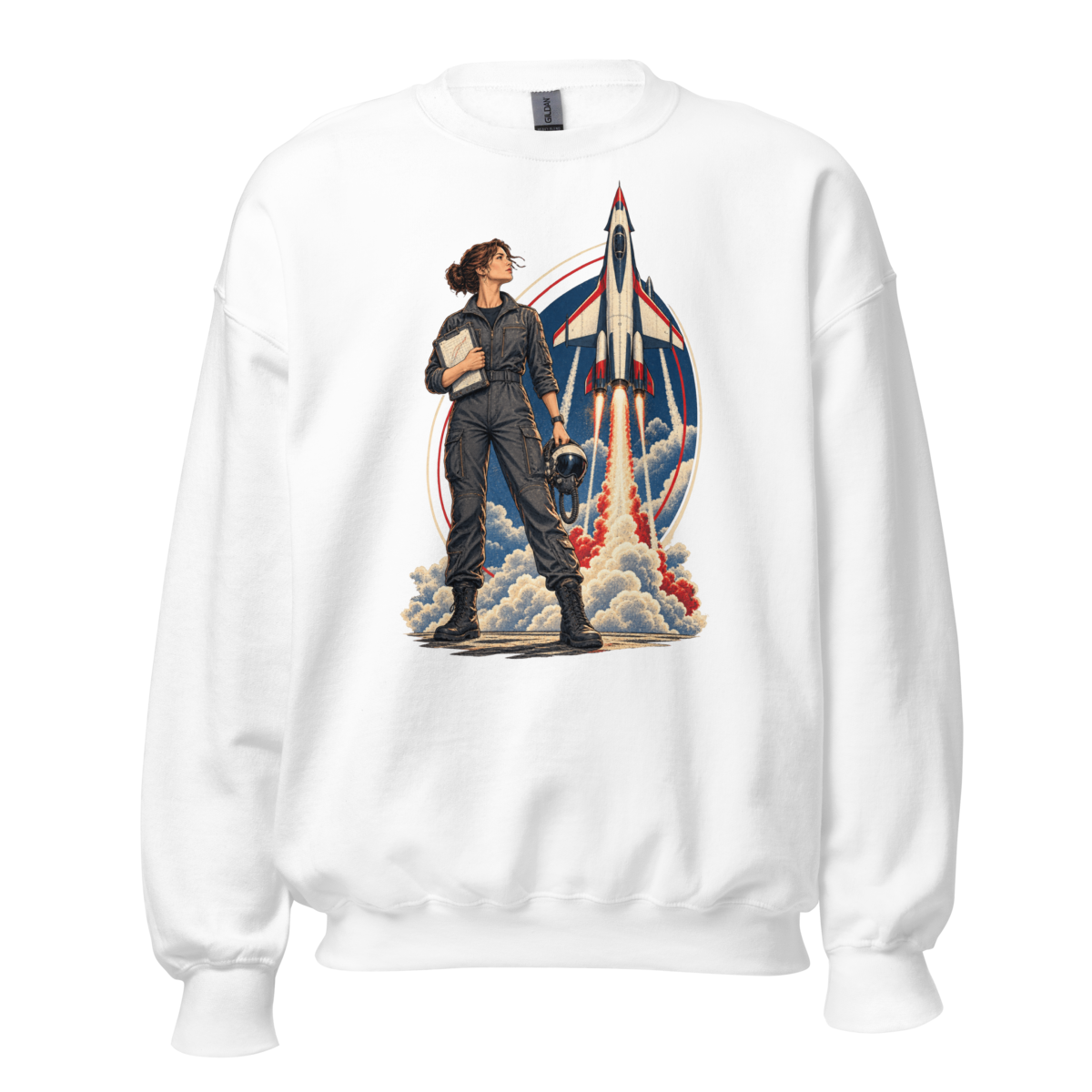Vintage Aviation Pin-Up T-Shirt – Edition 10 Unisex Sweatshirt product mockup