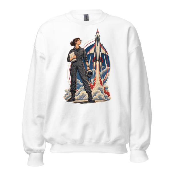 Vintage Aviation Pin-Up Edition 10 Unisex Sweatshirt — front view