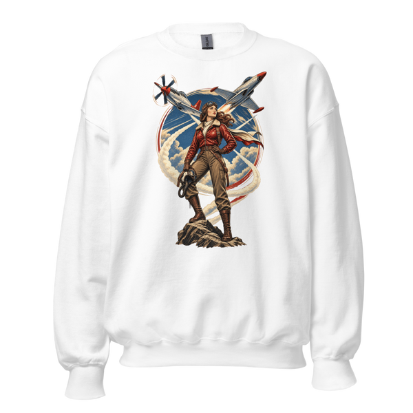 Vintage Aviation Pin-Up Edition 13 Unisex Sweatshirt — front view