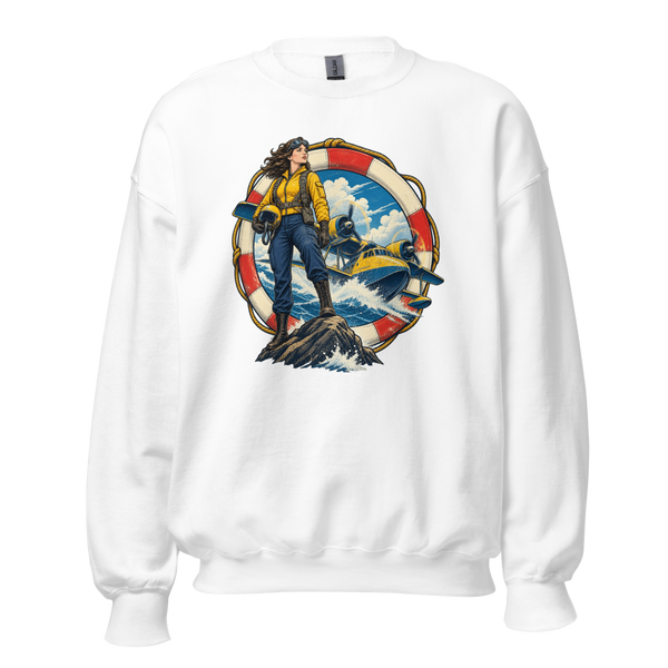 Vintage Aviation Pin-Up Edition 14 Unisex Sweatshirt — front view