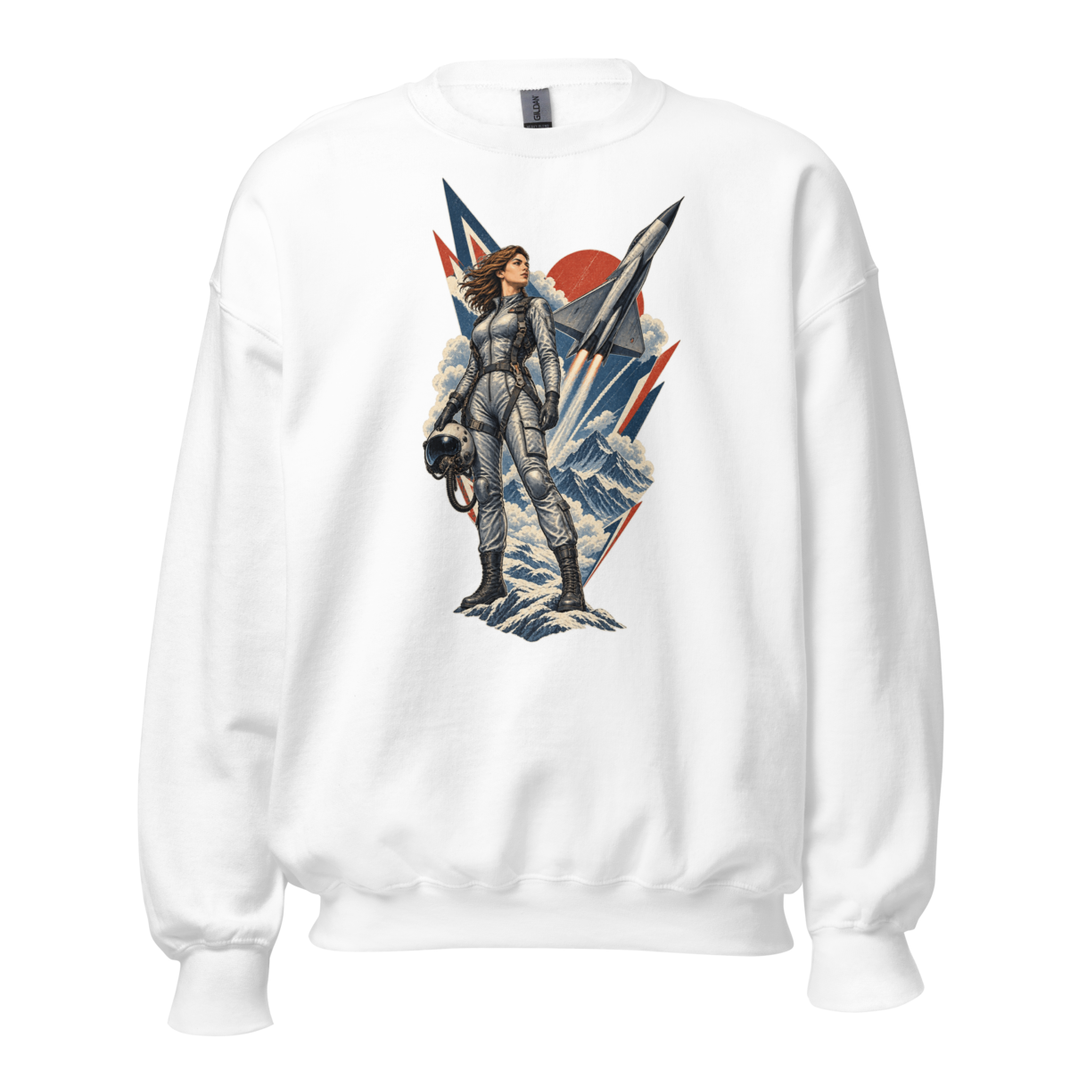 Vintage Aviation Pin-Up T-Shirt – Edition 15 Unisex Sweatshirt product mockup