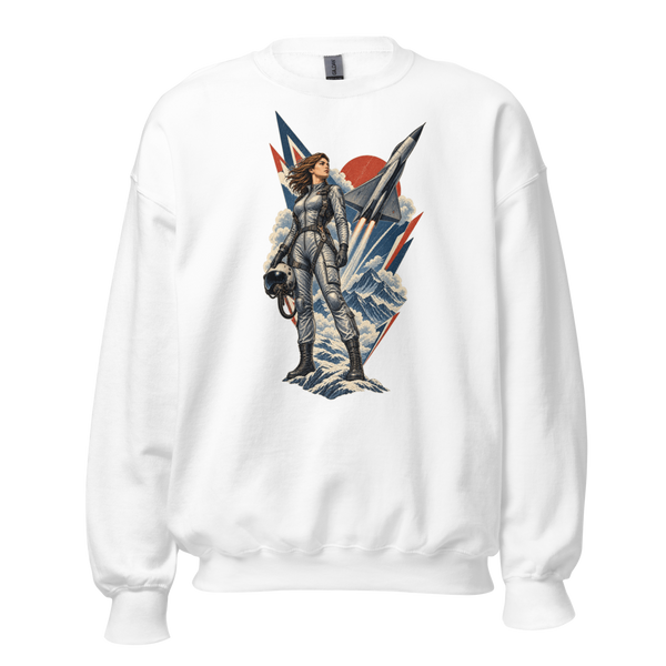 Vintage Aviation Pin-Up Edition 15 Unisex Sweatshirt — front view