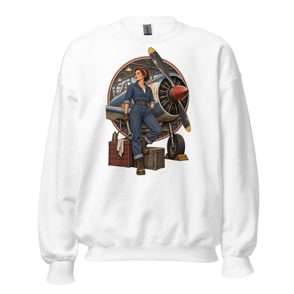 Vintage Aviation Pin-Up Edition 17 Unisex Sweatshirt — front view