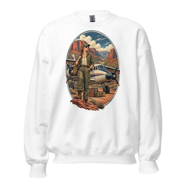 Vintage Aviation Pin-Up Edition 18 Unisex Sweatshirt — front view