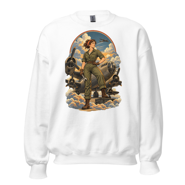 Vintage Aviation Pin-Up Edition 16 Unisex Sweatshirt — front view