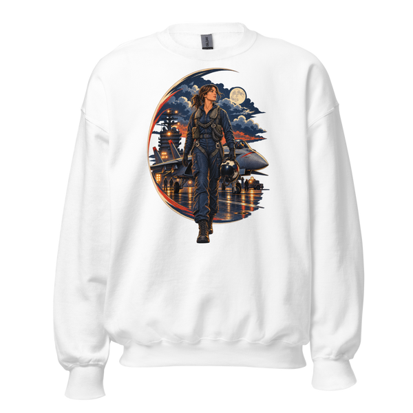 Vintage Aviation Pin-Up Edition 20 Unisex Sweatshirt — front view