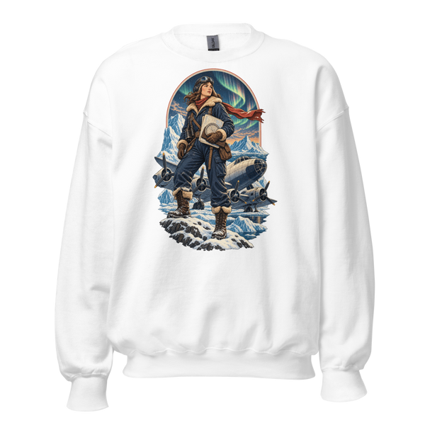 Vintage Aviation Pin-Up Edition 19 Unisex Sweatshirt — front view