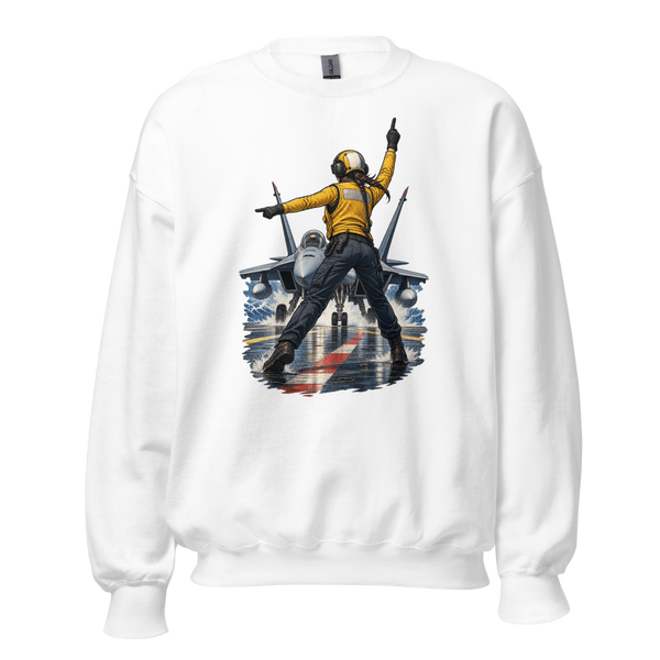 Vintage Aviation Pin-Up Edition 24 Unisex Sweatshirt — front view