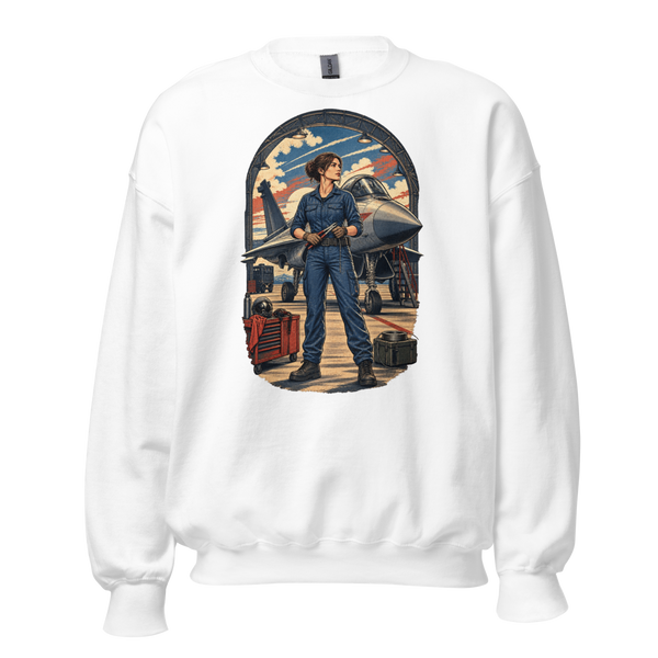 Vintage Aviation Pin-Up Edition 23 Unisex Sweatshirt — front view