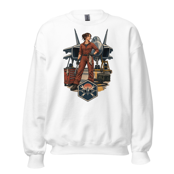Vintage Aviation Pin-Up Edition 28 Unisex Sweatshirt — front view