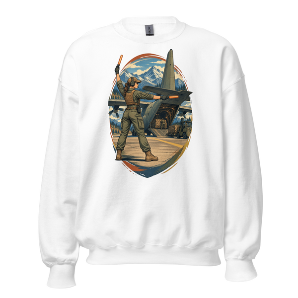 Vintage Aviation Pin-Up Edition 21 Unisex Sweatshirt — front view