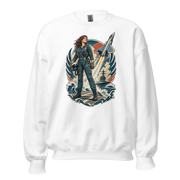 Vintage Aviation Pin-Up Edition 25 Unisex Sweatshirt — front view