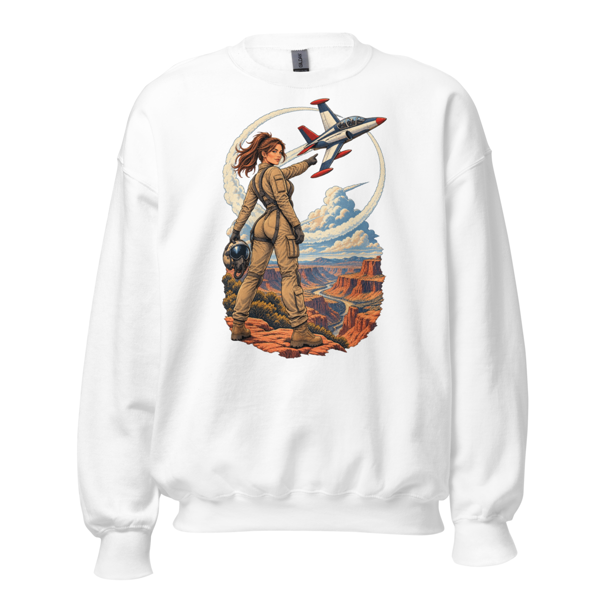 Vintage Aviation Pin-Up T-Shirt – Edition 26 Unisex Sweatshirt product mockup