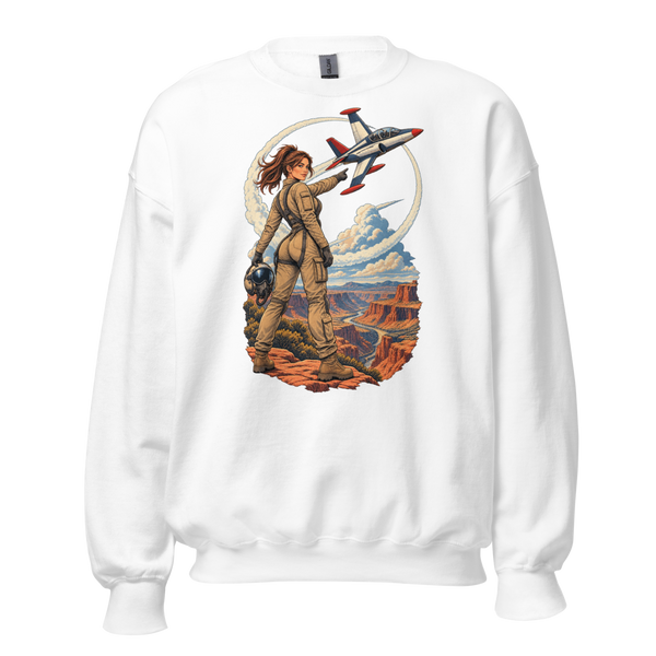 Vintage Aviation Pin-Up Edition 26 Unisex Sweatshirt — front view