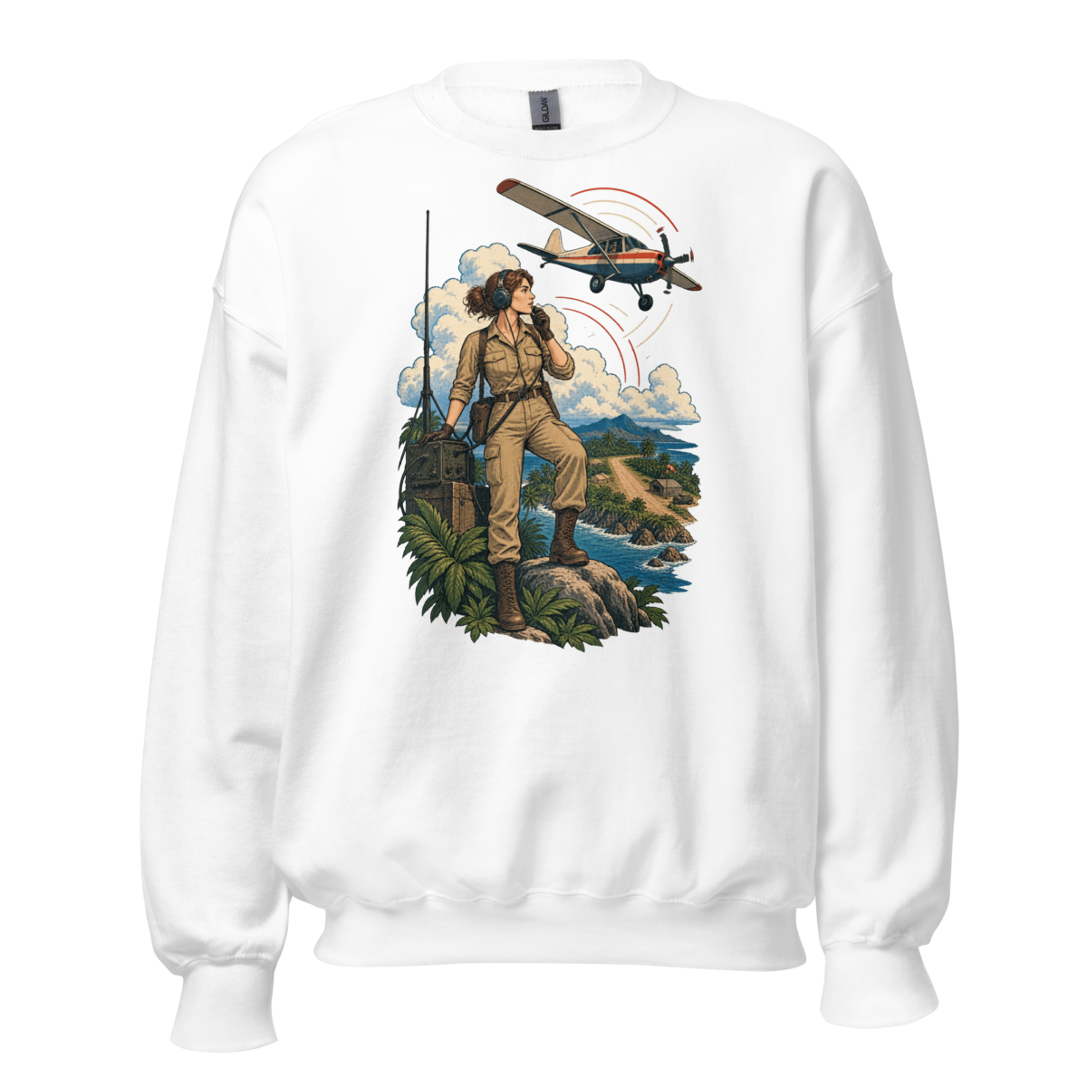 Vintage Aviation Pin-Up T-Shirt – Edition 29 Unisex Sweatshirt product mockup