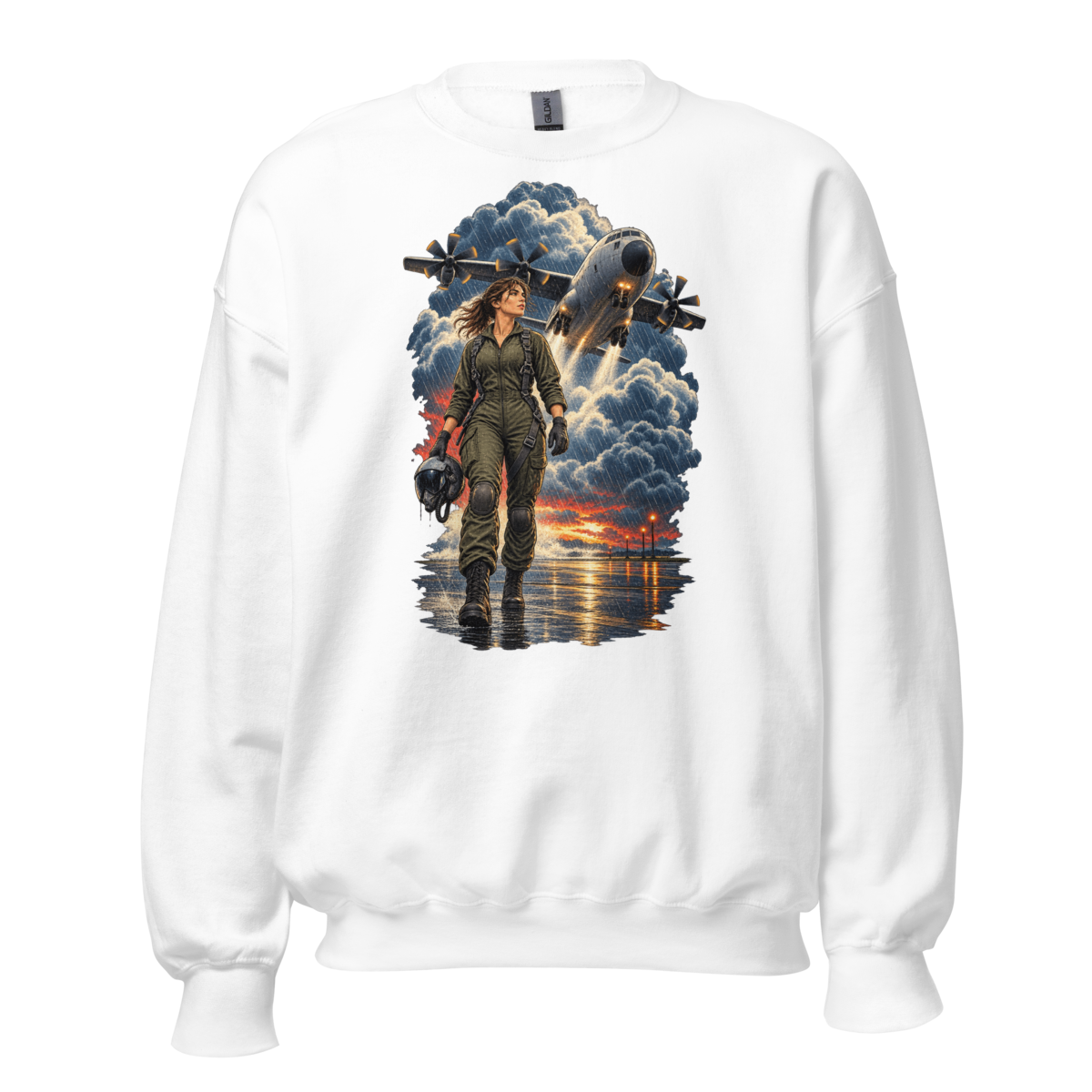 Vintage Aviation Pin-Up T-Shirt – Edition 30 Unisex Sweatshirt product mockup