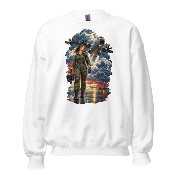 Vintage Aviation Pin-Up Edition 30 Unisex Sweatshirt — front view