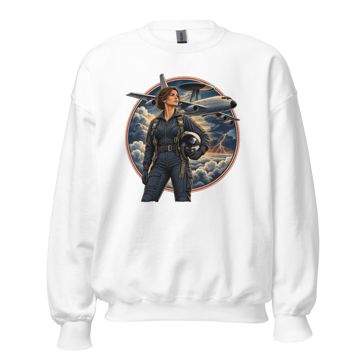 Vintage Aviation Pin-Up T-Shirt – Edition 34 Unisex Sweatshirt product mockup