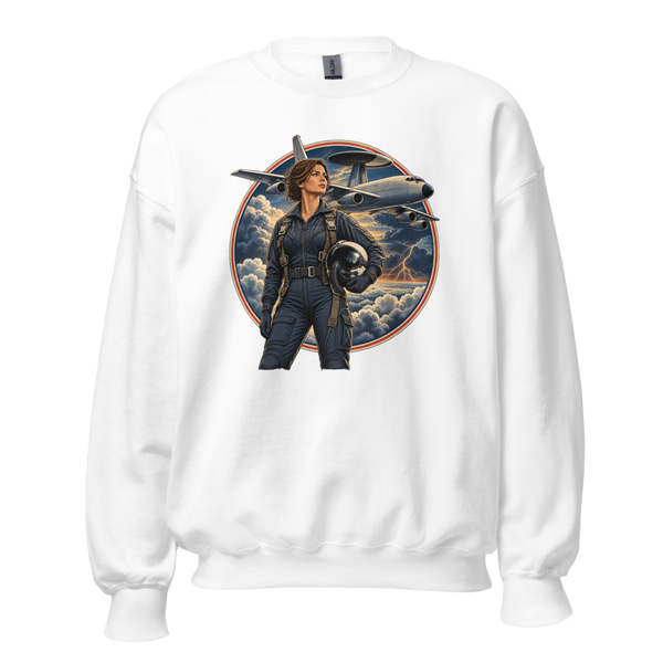 Vintage Aviation Pin-Up Edition 34 Unisex Sweatshirt — front view