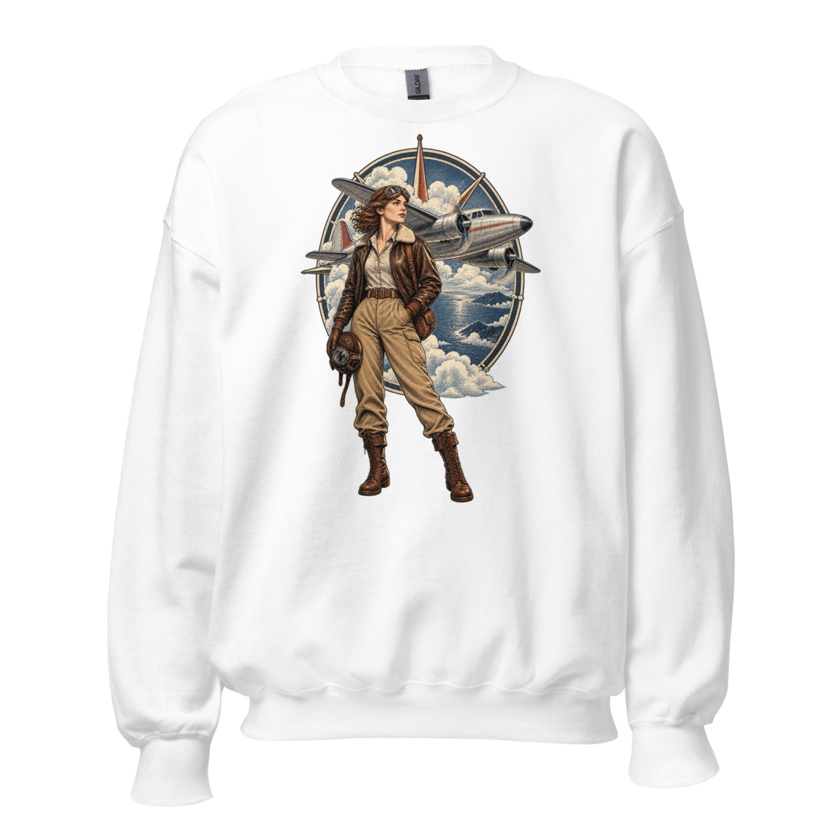 Vintage Aviation Pin-Up T-Shirt – Edition 38 Unisex Sweatshirt product mockup