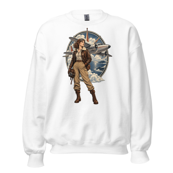 Vintage Aviation Pin-Up Edition 38 Unisex Sweatshirt — front view