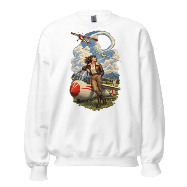 Vintage Aviation Pin-Up Edition 36 Unisex Sweatshirt — front view