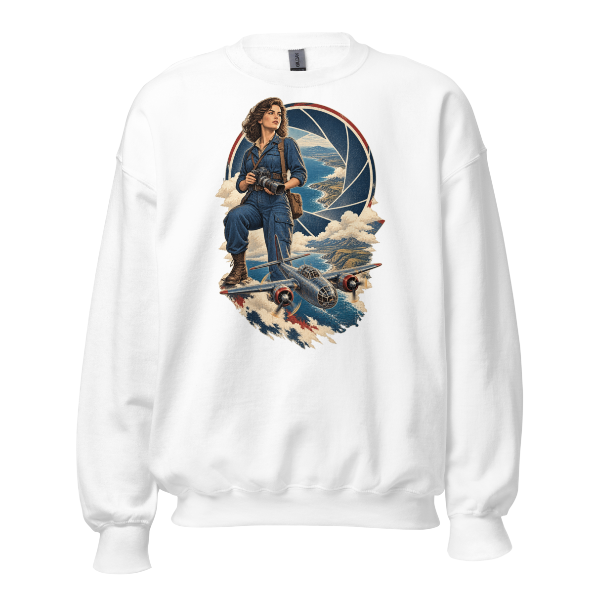 Vintage Aviation Pin-Up T-Shirt – Edition 37 Unisex Sweatshirt product mockup