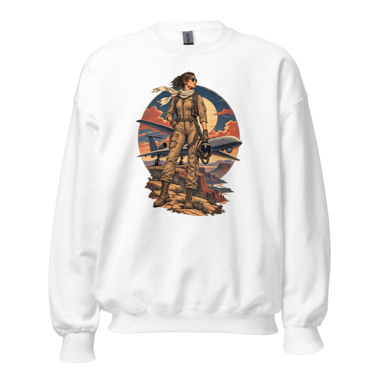 Vintage Aviation Pin-Up T-Shirt – Edition 40 Unisex Sweatshirt product mockup