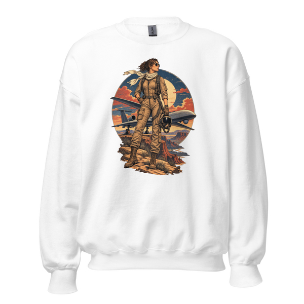 Vintage Aviation Pin-Up Edition 40 Unisex Sweatshirt — front view
