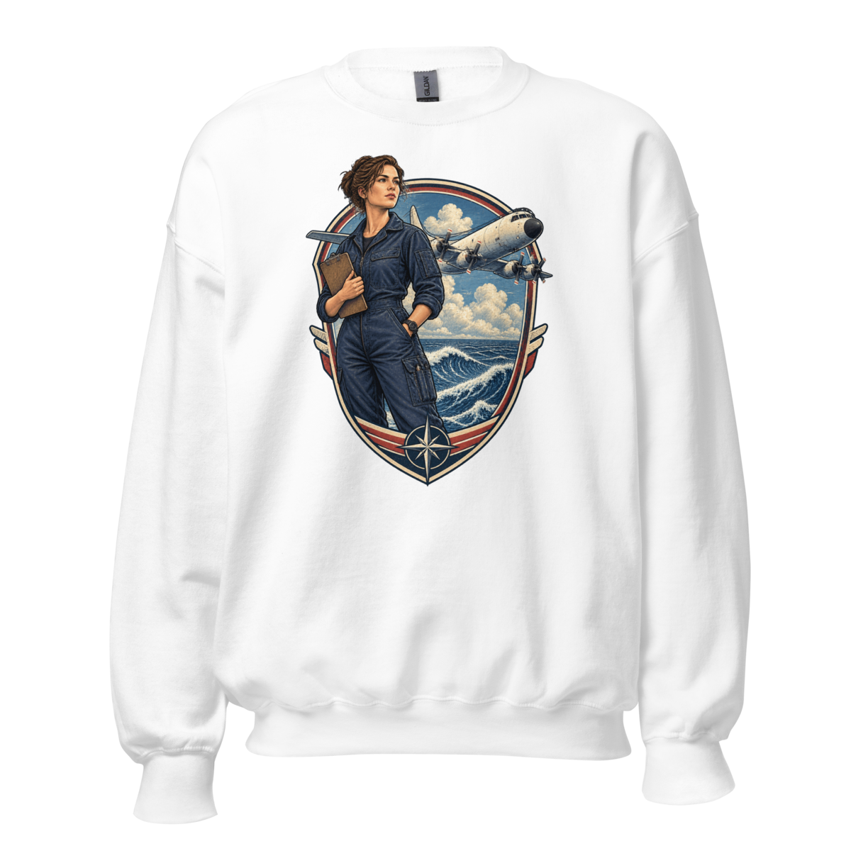 Vintage Aviation Pin-Up T-Shirt – Edition 39 Unisex Sweatshirt product mockup