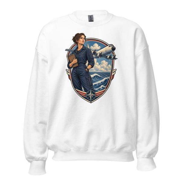 Vintage Aviation Pin-Up Edition 39 Unisex Sweatshirt — front view