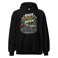 Race Build Tune Repeat Unisex Hoodie product mockup