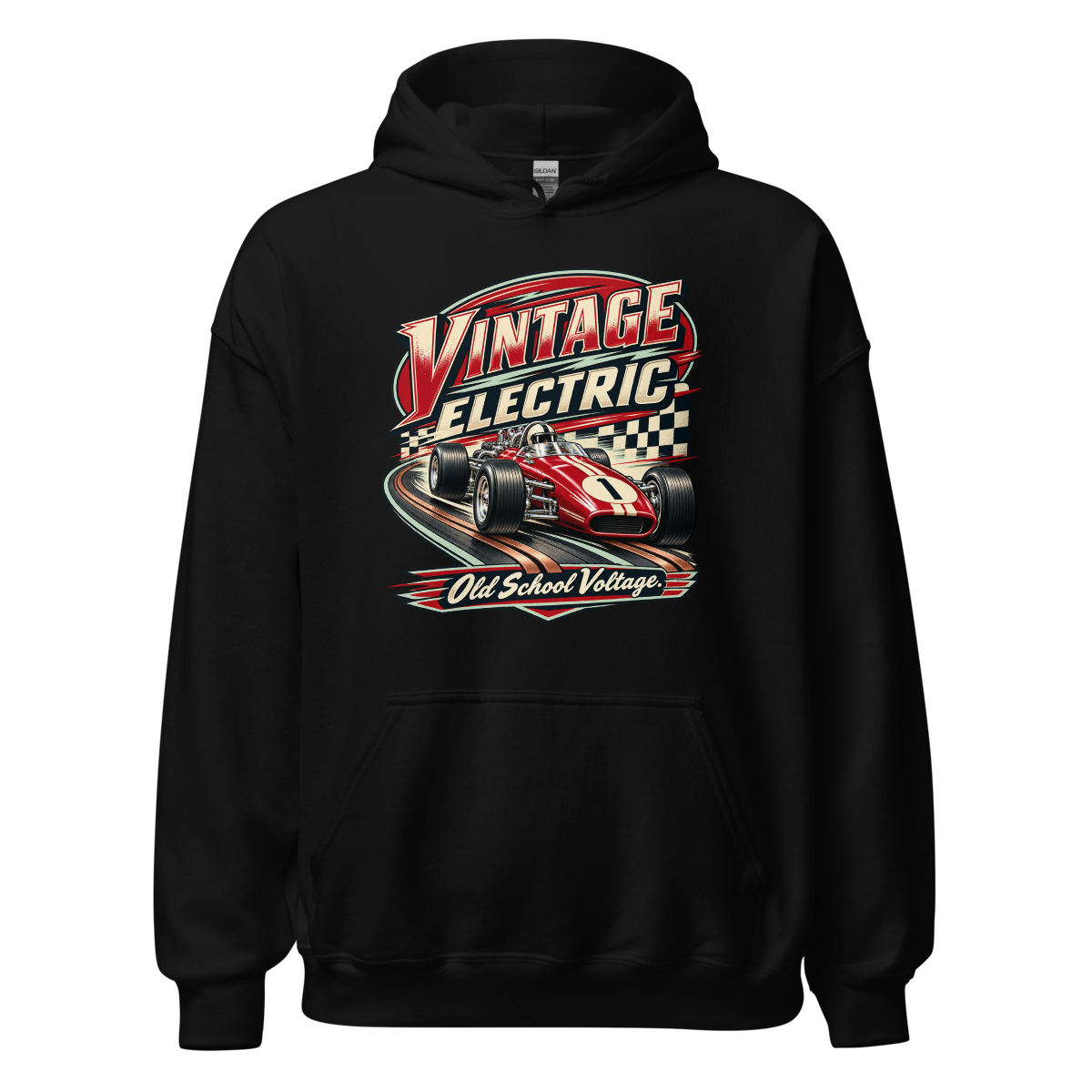 Vintage Electric Unisex Hoodie product mockup