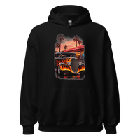 Neon Diner Flame Coupe Unisex Hoodie product mockup 4