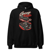 Turn Up the Garage Radio Unisex Hoodie product mockup 4
