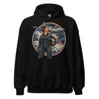Vintage Aviation Pin-Up T-Shirt – Edition 34 Unisex Hoodie product mockup 4