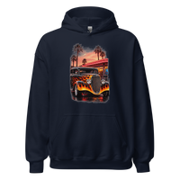Neon Diner Flame Coupe Unisex Hoodie product mockup 3