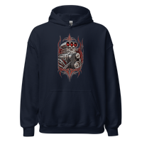 Supercharged V8 Pinstripe Unisex Hoodie product mockup 3