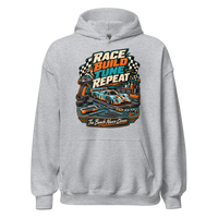 Race Build Tune Repeat Unisex Hoodie product mockup 3