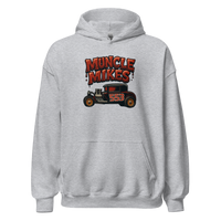 Muncle Mikes Hot Rod and Rat Rod Shirt Mayhem! 553 Unisex Hoodie product mockup 3