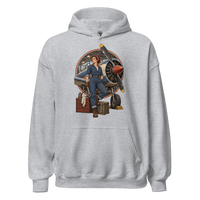 Vintage Aviation Pin-Up T-Shirt – Edition 17 Unisex Hoodie product mockup 3