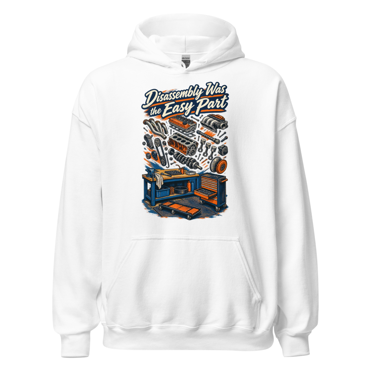 Disassembly Is the Easy Part Unisex Hoodie product mockup 4
