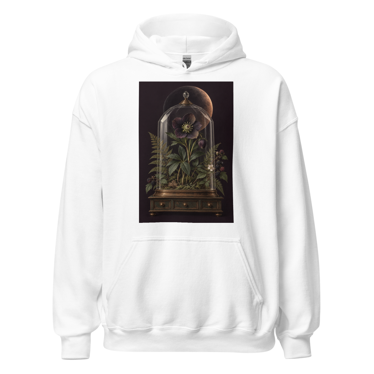 Eclipse Hellebore Gothic Botanical Poster – Dark Academia Wall Art Unisex Hoodie product mockup 4