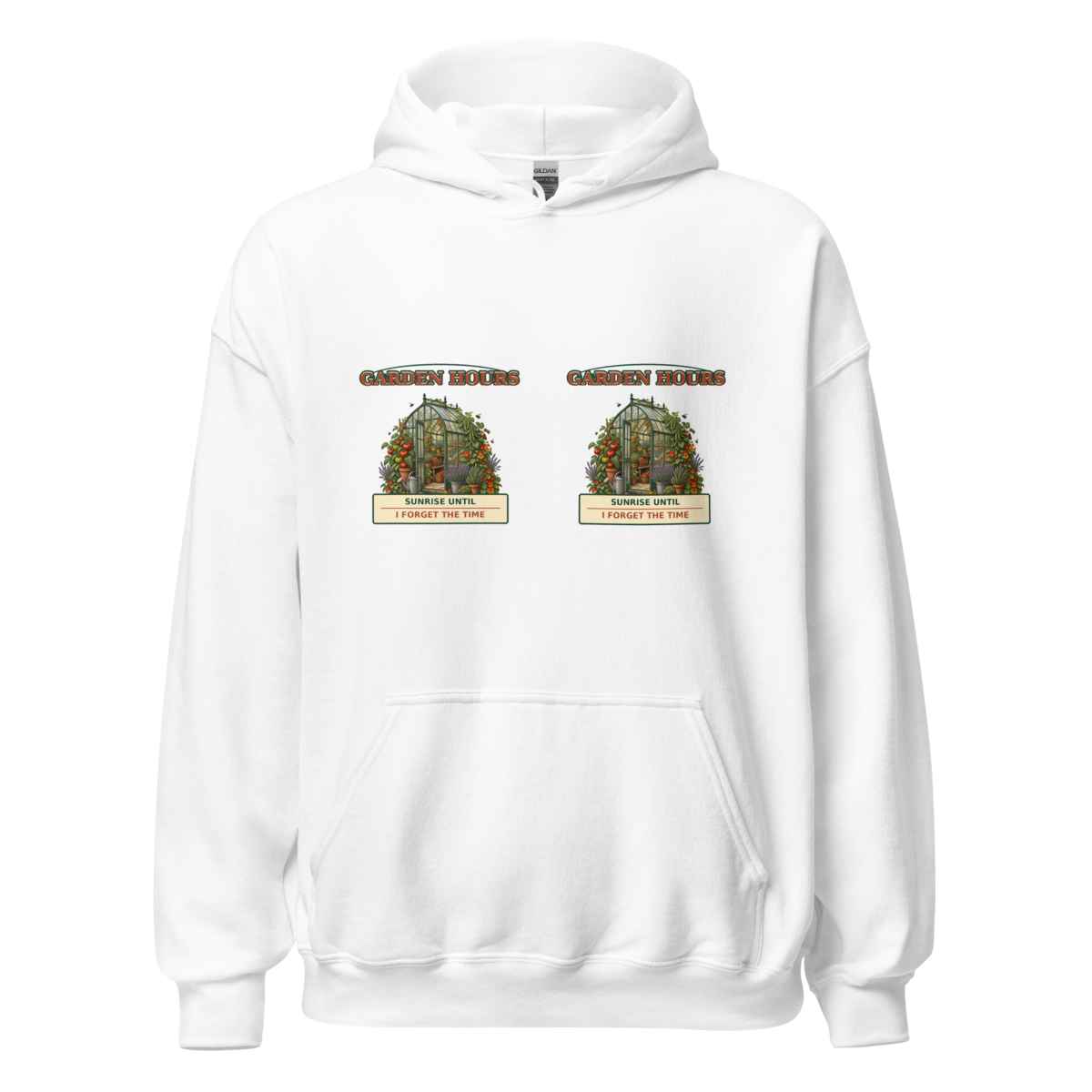 Garden Hours Greenhouse Unisex Hoodie product mockup 4