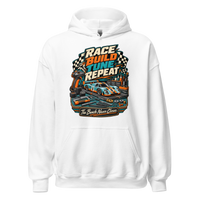 Race Build Tune Repeat Unisex Hoodie product mockup 4